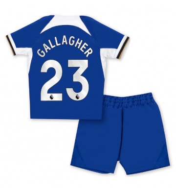 Chelsea Conor Gallagher #23 Hemmaställ Barn 2023-24 Kortärmad (+ Korta byxor)